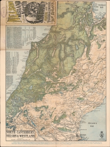 1889 New Zealand Survey Department Map of the South Island, New Zealand