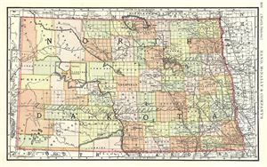 1891 Rand McNally Map of North Dakota