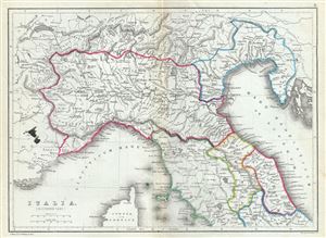1867 Hughes Map of Northern Italy in Antiquity
