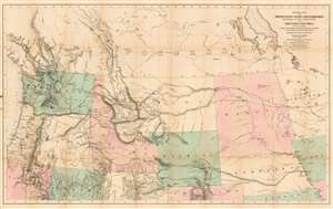 1865 Mullan Map of the Pacific Northwest and British Columbia