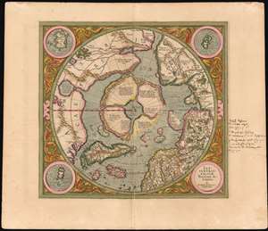 1606 Mercator Hondius Map of the Arctic (First Map of the North Pole)