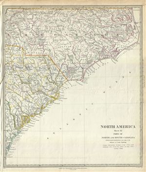 1833 S.D.U.K. Map of North Carolina and South Carolina