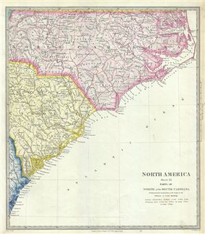 1848 S.D.U.K. Map of North Carolina and South Carolina