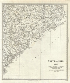 1833 S.D.U.K. Subscriber's Edition Map of North Carolina and South Carolina