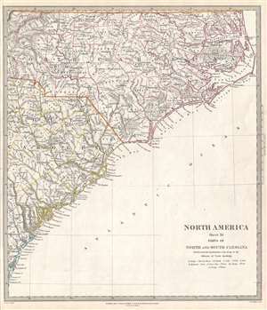 1833 S.D.U.K. Map of North Carolina and South Carolina