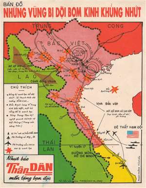 1965 Vietnamese Map of Bombarded Areas in North Vietnam