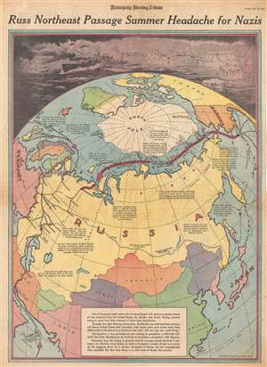 1943 Owens and Minneapolis Morning Tribune Map of the Northeast Passage