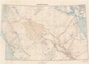 1922 War Office Map of Northern Saudi Arabia, Kuwait, Southern Iraq