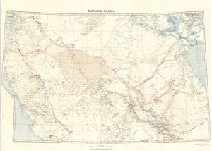 1922 War Office Map of Northern Saudi Arabia, Kuwait, and southern Iraq