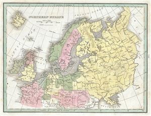 1835 Bradford Map of Northern Europe