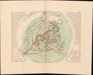 1781 Buache de Neuville Map of the World on Polar Projection (Arctic)