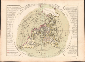 1781 Buache de Neuville Map of the World on Polar Projection (Arctic)