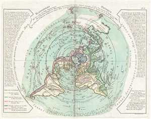 1781 Buache de Neuville Map of the World on Polar Projection (Arctic)