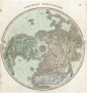 1814 Thomson Map of the Northern Hemisphere and the Arctic