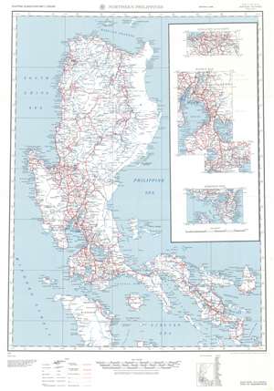 1944 Army Map Service Road Map of Northern Luzon, Philippines
