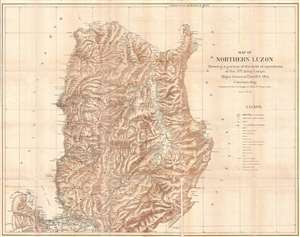 1900 Otis Map of Northern Luzon, the Philippines - Philippine-American War