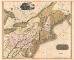 1817 Thomson Map of the United States: Mid-Atlantic, New England