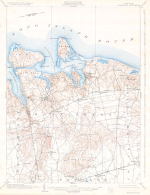 1900 U.S.G.S Map of Huntington and Northport, Long Island, New York