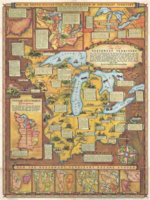 1937 WPA Fred Rentschler Pictorial Map of the Northwest Territory (Ohio, Illinois, Michigan, etc)