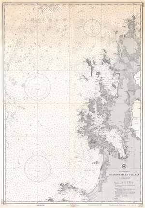 1944 U.S. Coast and Geodetic Survey Nautical Chart / Map of Northwestern Palawan, Philippines