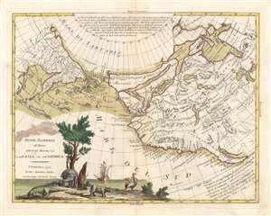 1776 Zatta Map of California, Bering Strait, Alaska, Siberia, and Western North America