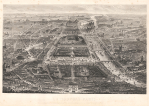 1865 Guesnu Engraved View of Paris, France