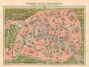 1903 Garnier Pictorial Pocket Plan or Map of Paris, France (Eiffel Tower)