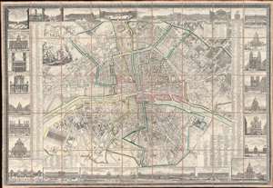 1804 Pichon and Esnault City Plan or Map of Paris, France