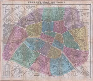 1899 Vuillemin Map or City Plan of Paris, France