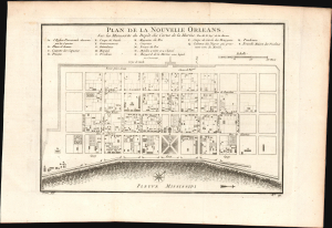 1744 Bellin Map or Plan of New Orleans, Louisiana