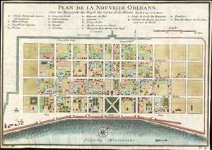 1744 Bellin Map or Plan of New Orleans, Louisiana