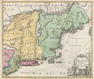 1716 Homann Map of New York and New England