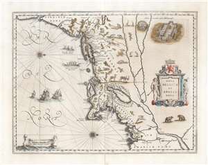 1642 Blaeu Map of New England and the New Netherlands