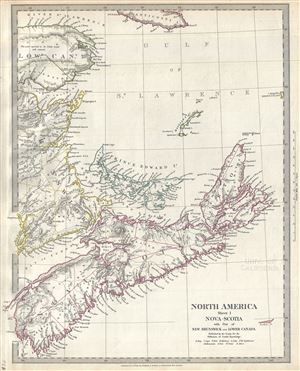 1832 S.D.U.K. Map of Nova Scotia, Canada