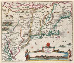 1656 Jansson/Visscher Map of New England (Rare Second State)