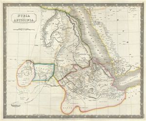 1835 Hall Map of Nubia and Abyssinia (Sudan and Ethiopia)