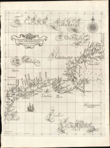 1647 / 1661 Robert Dudley Nautical Map of New York and New England