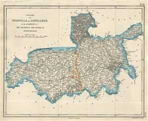 1854 Pharoah Map of Akola, Amravati, Buldhana Districts in Maharashtra, India