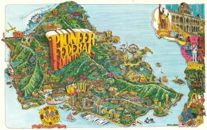 1973 Millsap Pictorial Map of Oahu, Hawaii