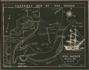 1974 Fred Nolan Map of Oak Island Treasure, Nova Scotia, Canada