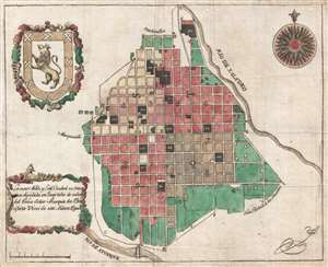 1795 Branciforte Map of Oaxaca de Juarez, Mexico