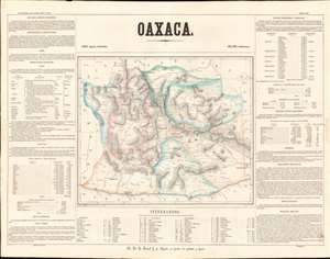 1858 Garcia y Cubas Map of Oaxaca, Mexico - w/ Mezcal!