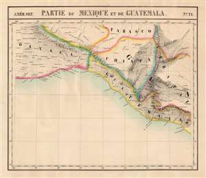 1827 Vandermaelen / Humboldt Map of Oaxaca and Chiapas States in Mexico