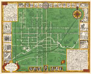 1929 Knapp Pictorial Map of Oberlin, Ohio and Oberlin College