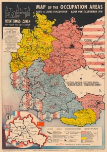 1946 Atlanta Map of Occupied Germany in English, Russian, French, German