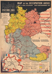 1946 Atlanta Map of Occupied Germany in English, Russian, French, German