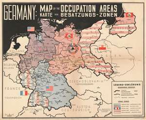 1945 Atlanta GmbH Map of Germany and Allied Occupation Zones After World War II