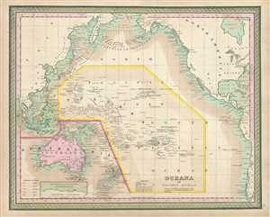 1849 Mitchel Map of the Pacific Ocean and Australia