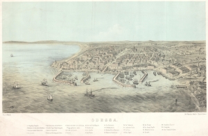 1854 Wittock Chromolithograph View of Odessa, Ukraine, in the Crimean War