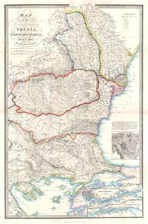 1854 Wyld Map of the Eastern Balkans and Black Sea During the Crimean War
